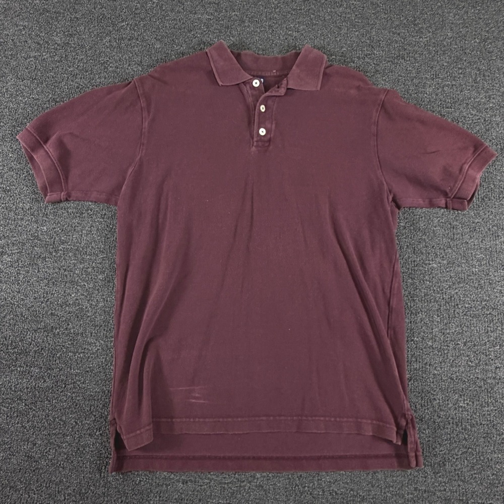 GAP Polo Shirt Mens Medium Short Sleeve Burgundy Pique Cotton EUC